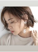 コテ巻きでゆるふわショートボブ