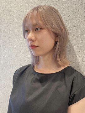 ロンドアンメゾン 原宿(Lond un Maison.) イメチェン外ハネボブワイドバングホワイトブロンド美髪韓国