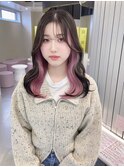 《袴田》インナーカラー ピンク ミディアム