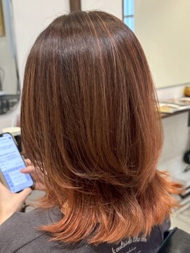 ルイ(ROUIS produced by LUCK 津田沼) ROUIS 津田沼 ハイライト×オレンジ