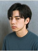 ダークブラウンのスパイキーショート×ワイルドパーマ