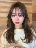 小顔冬カットふんわりレイヤー大人可愛いナチュラルブラウン