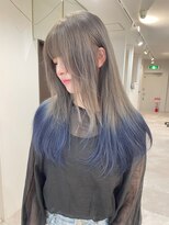 ヴィア 京都烏丸(Via)&nbsp;10代20代/グレー/ブルー／デザインカラー／裾カラー/ブリーチ