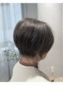 明るめグレージュカラーショートボブ[明るい白髪染め,髪質改善]