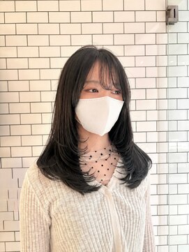 オーガニック リブ 川越(organic+live) 夏色ロングレイヤー暗髪透明感◎ブリーチなしカラー韓国風