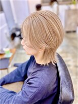 ヌフ(neuf)&nbsp;ハイトーンミルクティーベージュ×顔周りレイヤーウルフ