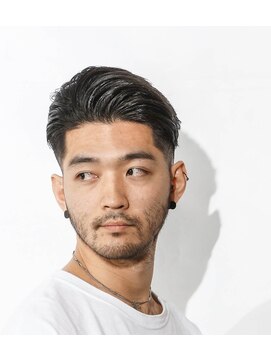 メリケンバーバーショップ コウベ(MERICAN BARBERSHOP KOBE) グランジネープレスツーブロックウエットショートオールバック