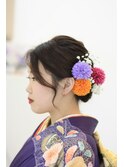 【成人式】波ウェーブ編み込み