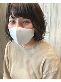 ボブ×暗めのブラウンmixカラー