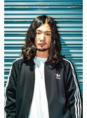 ワンレングスロングスパイラルパーマ　新宿/メンズパーマ20代