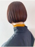 オレンジブラウン_マロンベージュAラインボブ_ba320003
