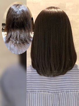 ダブルオーバイオーバーレイ 武蔵新城(w/o by Overlay) 自然に仕上がる縮毛矯正【施術例】〔武蔵新城〕〔縮毛矯正〕