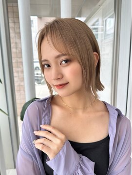 レイリー 原宿 表参道(Rayreee) 顎下ぷつっとボブ/ミルクティーベージュ