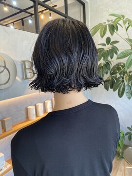 ベーシス(Basis) 【Basis福田】ネイビーグレー×ボブパーマ