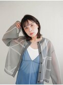 ミディアムヘア/斜めバング/グレージュカラー/甲府駅