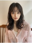 大人かわいいくびレイヤー/シースルーバング/顔まわりレイヤー