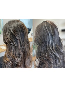 気になりだした白髪も白髪ぼかしで綺麗にカバー！頭皮や髪に優しい薬剤でダメージレスなカラーを実現♪