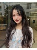 シースルーバングロングヘア