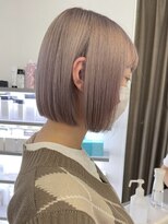 リムレスバイサンク 万代 新潟駅(LIMLESS by cinq) ミルクティーベージュケアブリーチハイトーンカラーダブルカラー