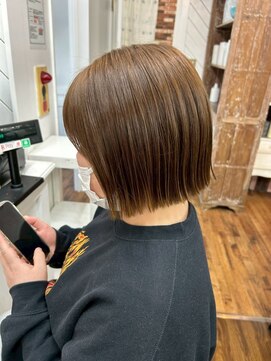 ユイマァル 倉敷店(YUIMARL) タッセルボブ30代40代50代ブリーチなしダブルカラーブラウン