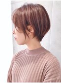 Say.くびれショートクールショートピンクベージュ前髪イメチェン