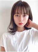 Say.ミディアムレイヤースモーキーカラーアッシュイメチェン前髪