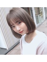 ワンレンボブ　大人可愛いヘア