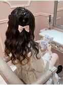 まおりんのハートハーフツインテール 新宿ヘアセット