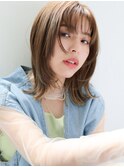 顔周りレイヤー インナーカラー ショコラアッシュ