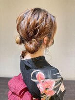 スーパーカット 元町店(SUPER CUT)&nbsp;浴衣　ヘアアレンジ　ツインお団子アレンジ