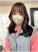 インナーカラーケアブリーチイヤリングカラーハイライトレイヤー