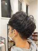 メンズショートヘア×パーマスタイル〔八戸,田向〕