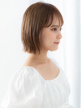 ドクターズサロン LAB 小山店 ミルクティーカラー切りっぱなし外ハネボブd小山20代30代40代