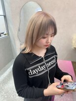 ロンド レア 天神大名店(Lond Le’a) ダブルカラー/ハイトーン/ケアブリーチ/ミルクティーベージュ