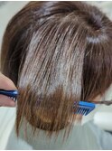 ショートに《美髪》髪質改善ストレート+ケアカラー［みどりの］