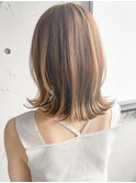 ★くせ毛風カール大人可愛い似合わせカットセミディ#406f0327
