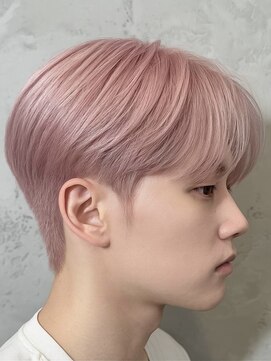 ノラ シンディ(NORA CYNDY) ペールピンク韓国シースルーマッシュブロンドに落ちるカラー韓国