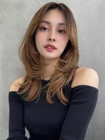 リス バイ ソヨン(Lis by SOYON)&nbsp;デザインカラー/ロングウルフ/レイヤーカット/オリーブベージュ