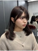 レイヤーカット ミディアムレイヤー 顔まわりカット