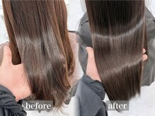 当店で人気No1！オリジナル配合で作るカラーとULTOWA水素トリートメントを組み合わせた【艶透明感カラー】