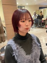 ヘアメイク シュシュ(Hair make chou chou)&nbsp;お顔周りカット　お顔周りレイヤー　暖色