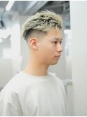 ツイストパーマ/短髪/ホワイトメッシュ/スキンフェード/姫路