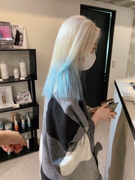 ペレ 原宿(PELE) ダブルカラー/ケアブリーチ/羽エクステ/原宿