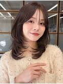 大人可愛い◎小顔レイヤーカット×シースルーバング