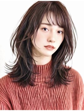 アンク(ank) 大人可愛い/レイヤーミディ/20代30代40代/ラベンダーグレージュ