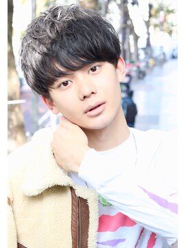 ネイビー(NAVY) 【NAVY】サイドパートマッシュツーブロックライトニングショート