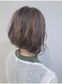 グレージュ_毛先パーマことりベージュウォーターフォール