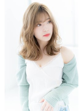 ヘアーディープ(hair deep) 【 セミロング×ミルクティーベージュ】