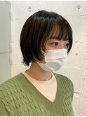 韓国風レイヤーカットウルフカットショートボブアッシュカラー