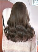 大人可愛い20代30代40代つや髪ウエーブ×オリーブベージュ